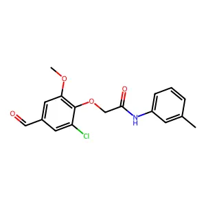 2-(2-chloro-4-formyl-6-methoxyphenoxy)-N-(3-methylphenyl)acetamide structure