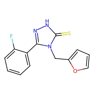 5-(2-fluorophenyl)-4-(furan-2-ylmethyl)-4H-1,2,4-triazole-3-thiol structure