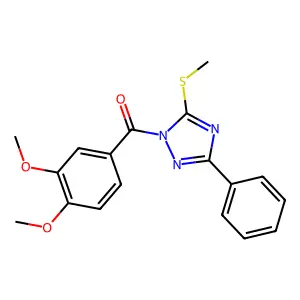 (3,4-Dimethoxyphenyl)-(5-methylsulfanyl-3-phenyl-1,2,4-triazol-1-yl)methanone structure