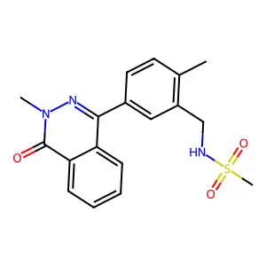 N-[[2-methyl-5-(3-methyl-4-oxophthalazin-1-yl)phenyl]methyl]methanesulfonamide structure