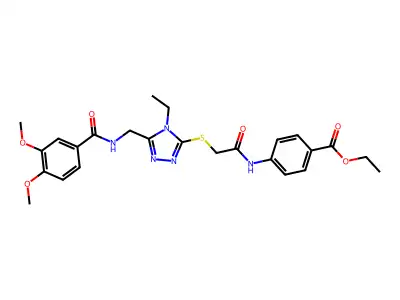 ethyl 4-[({[5-({[(3,4-dimethoxyphenyl)carbonyl]amino}methyl)-4-ethyl-4H-1,2,4-triazol-3-yl]sulfanyl}acetyl)amino]benzoate structure