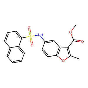 Methyl 2-methyl-5-[(1-naphthylsulfonyl)amino]-1-benzofuran-3-carboxylate structure