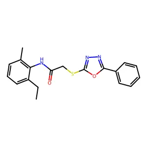 N-(2-ethyl-6-methylphenyl)-2-[(5-phenyl-1,3,4-oxadiazol-2-yl)sulfanyl]acetamide structure