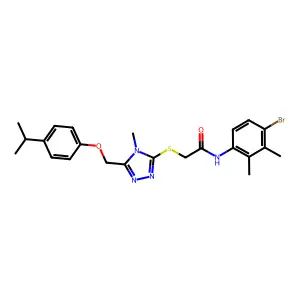 N-(4-bromo-2,3-dimethylphenyl)-2-[(4-methyl-5-{[4-(propan-2-yl)phenoxy]methyl}-4H-1,2,4-triazol-3-yl)sulfanyl]acetamide structure