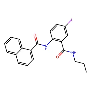 N-[4-iodo-2-(propylcarbamoyl)phenyl]naphthalene-1-carboxamide structure
