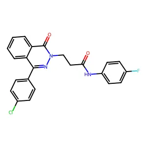 3-[4-(4-chlorophenyl)-1-oxophthalazin-2-yl]-N-(4-fluorophenyl)propanamide structure
