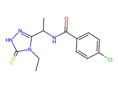 4-chloro-N-[1-(4-ethyl-5-sulfanyl-4H-1,2,4-triazol-3-yl)ethyl]benzamide structure