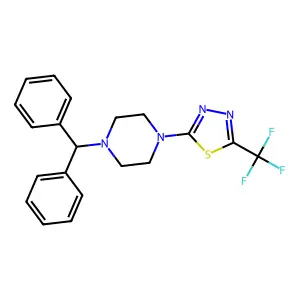 2-(4-Benzhydrylpiperazin-1-yl)-5-(trifluoromethyl)-1,3,4-thiadiazole structure