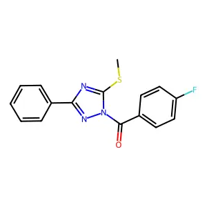 (4-Fluorophenyl)-(5-methylsulfanyl-3-phenyl-1,2,4-triazol-1-yl)methanone structure