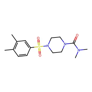 4-(3,4-dimethylphenyl)sulfonyl-N,N-dimethylpiperazine-1-carboxamide structure