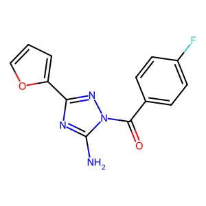 1-(4-fluorobenzoyl)-3-(2-furyl)-1H-1,2,4-triazol-5-ylamine structure