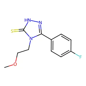 3-(4-fluorophenyl)-4-(2-methoxyethyl)-1H-1,2,4-triazole-5(4H)-thione structure