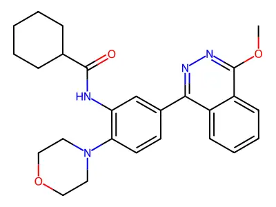 N-[5-(4-methoxy-1-phthalazinyl)-2-(4-morpholinyl)phenyl]cyclohexanecarboxamide structure