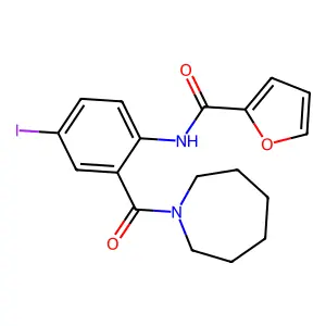 N-[2-(1-azepanylcarbonyl)-4-iodophenyl]-2-furamide structure