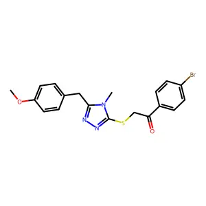 1-(4-bromophenyl)-2-{[5-(4-methoxybenzyl)-4-methyl-4H-1,2,4-triazol-3-yl]sulfanyl}ethanone structure