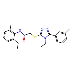 N-(2-ethyl-6-methylphenyl)-2-[[4-ethyl-5-(3-methylphenyl)-1,2,4-triazol-3-yl]sulfanyl]acetamide structure