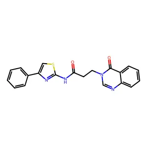 3-(4-oxoquinazolin-3-yl)-N-(4-phenyl-1,3-thiazol-2-yl)propanamide structure