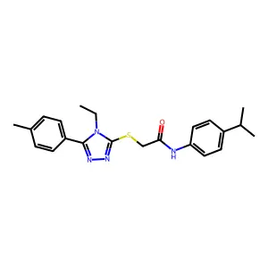 2-{[4-ethyl-5-(4-methylphenyl)-4H-1,2,4-triazol-3-yl]sulfanyl}-N-[4-(propan-2-yl)phenyl]acetamide structure