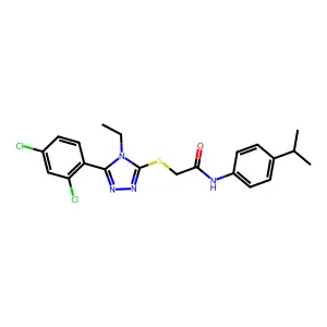 2-[[5-(2,4-dichlorophenyl)-4-ethyl-1,2,4-triazol-3-yl]sulfanyl]-N-(4-propan-2-ylphenyl)acetamide structure