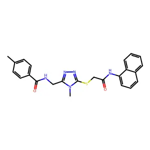 4-methyl-N-[(4-methyl-5-{[2-(naphthalen-1-ylamino)-2-oxoethyl]sulfanyl}-4H-1,2,4-triazol-3-yl)methyl]benzamide structure