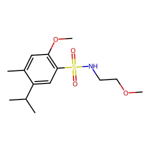 2-methoxy-N-(2-methoxyethyl)-4-methyl-5-propan-2-ylbenzenesulfonamide structure