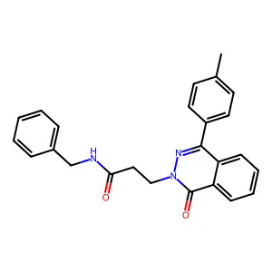 N-benzyl-3-[4-(4-methylphenyl)-1-oxophthalazin-2-yl]propanamide structure