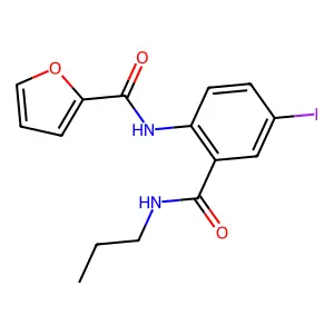 N-[4-iodo-2-(propylcarbamoyl)phenyl]furan-2-carboxamide structure