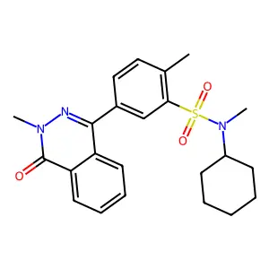 N-cyclohexyl-N,2-dimethyl-5-(3-methyl-4-oxophthalazin-1-yl)benzenesulfonamide structure