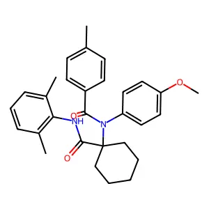 N-[1-[[(2,6-Dimethylphenyl)amino]carbonyl]cyclohexyl]-N-(4-methoxyphenyl)-4-methylbenzamide structure