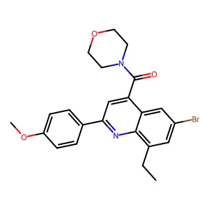 [6-Bromo-8-ethyl-2-(4-methoxyphenyl)quinolin-4-yl]-morpholin-4-ylmethanone structure