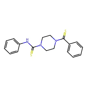4-(benzenecarbonothioyl)-N-phenylpiperazine-1-carbothioamide structure