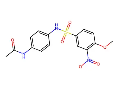 N-[4-[(4-methoxy-3-nitrophenyl)sulfonylamino]phenyl]acetamide structure