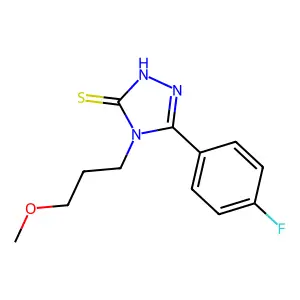 3-(4-fluorophenyl)-4-(3-methoxypropyl)-1H-1,2,4-triazole-5(4H)-thione structure