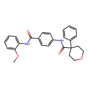 N-[4-[(2-methoxyphenyl)carbamoyl]phenyl]-4-phenyloxane-4-carboxamide structure