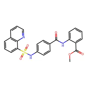 Methyl 2-[[4-(quinolin-8-ylsulfonylamino)benzoyl]amino]benzoate structure