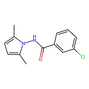 3-chloro-N-(2,5-dimethyl-1H-pyrrol-1-yl)benzamide structure