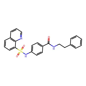N-(2-phenylethyl)-4-[(quinolin-8-ylsulfonyl)amino]benzamide structure