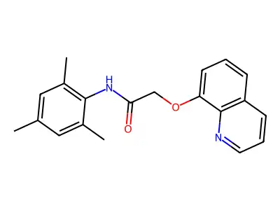2-quinolin-8-yloxy-N-(2,4,6-trimethylphenyl)acetamide structure
