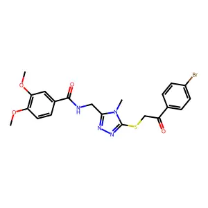 N-[(5-{[2-(4-bromophenyl)-2-oxoethyl]sulfanyl}-4-methyl-4H-1,2,4-triazol-3-yl)methyl]-3,4-dimethoxybenzamide structure