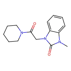 1-Methyl-3-(2-oxo-2-piperidin-1-ylethyl)benzimidazol-2-one structure