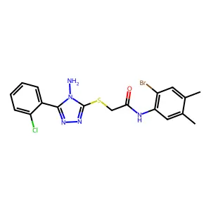 2-[[4-amino-5-(2-chlorophenyl)-1,2,4-triazol-3-yl]sulfanyl]-N-(2-bromo-4,5-dimethylphenyl)acetamide structure