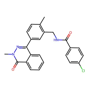 4-chloro-N-[[2-methyl-5-(3-methyl-4-oxophthalazin-1-yl)phenyl]methyl]benzamide structure