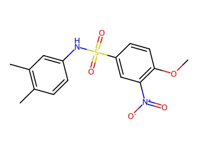 N-(3,4-dimethylphenyl)-4-methoxy-3-nitrobenzenesulfonamide structure
