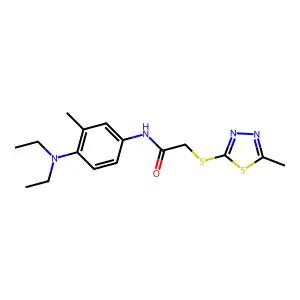 N-[4-(diethylamino)-3-methylphenyl]-2-[(5-methyl-1,3,4-thiadiazol-2-yl)sulfanyl]acetamide structure