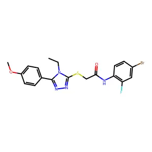 N-(4-bromo-2-fluorophenyl)-2-[[4-ethyl-5-(4-methoxyphenyl)-1,2,4-triazol-3-yl]sulfanyl]acetamide structure