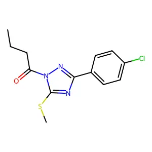 1-[3-(4-Chlorophenyl)-5-(methylthio)-1,2,4-triazol-1-yl]-1-butanone structure