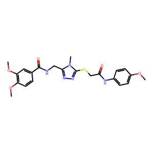 3,4-dimethoxy-N-[[5-[2-(4-methoxyanilino)-2-oxoethyl]sulfanyl-4-methyl-1,2,4-triazol-3-yl]methyl]benzamide structure