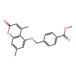 methyl 4-{[(4,7-dimethyl-2-oxo-2H-chromen-5-yl)oxy]methyl}benzoate structure