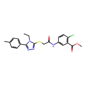 methyl 2-chloro-5-[({[4-ethyl-5-(4-methylphenyl)-4H-1,2,4-triazol-3-yl]sulfanyl}acetyl)amino]benzoate structure
