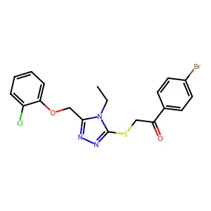 1-(4-bromophenyl)-2-({5-[(2-chlorophenoxy)methyl]-4-ethyl-4H-1,2,4-triazol-3-yl}sulfanyl)ethanone structure